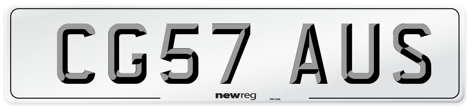 CG57 AUS Number Plate from New Reg